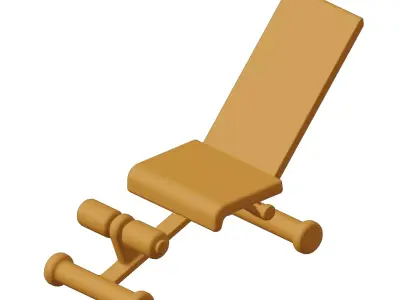 Plastic Gym Bench Press Toy 3D model