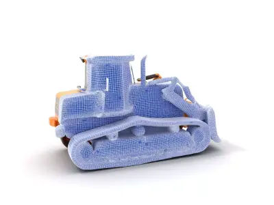 Bright Yellow Bulldozer model pack Low-poly 3D model