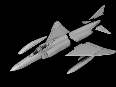 F-4 PHANTOM II SCALE 1-72 3D PRINT READY STL FILES 3D print model