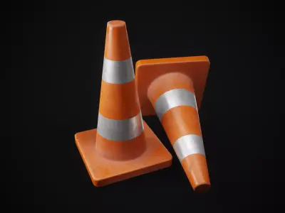 Traffic Cone Low-poly 3D model buy