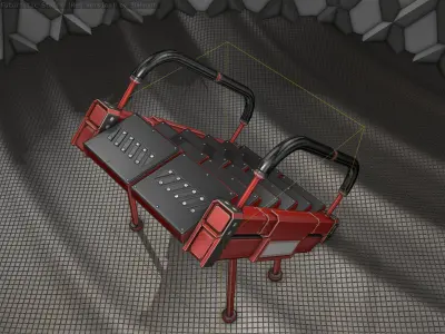 Sci-Fi Stairs - 8 - Red Version Low-poly 3D model
