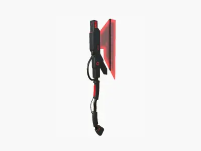 SciFi War Axe A04 Black Red - Sci Fi Weapon Design Low-poly 3D model
