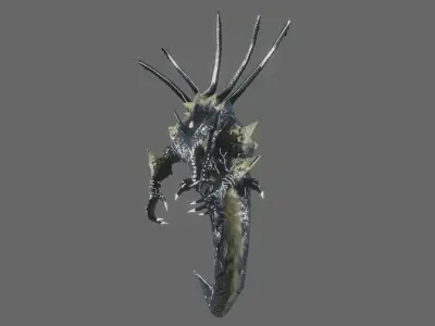 Dragonoid Serpent Low-poly 3D model