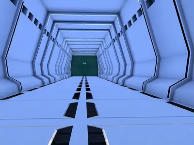 sci fi corridor 3D model 166