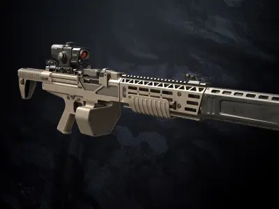 CAK-630 With Hands and Weapon Case Low-poly 3D model