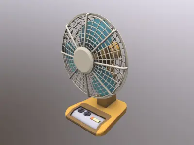 Vintage Table Fan Low-poly 3D model