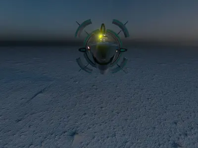 Futuristic 3D Space Ship 2023  2024 Model Fly vehicle Low-poly 3D model
