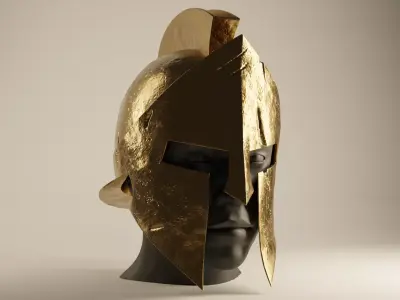 Spartan Helmet Damaged 3D print model