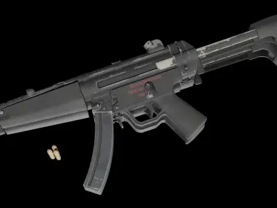 mp5a5 weapon Free low-poly 3D model