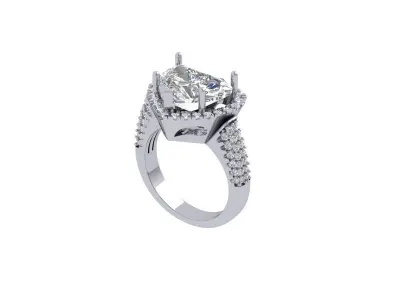 Heart Art Deco Ring 3D print model 3