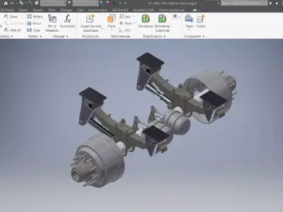 Suspension Rear Axle Truck 3D Model 3D model