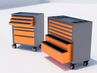Roller Cabs - Tool cart Low-poly 3D model