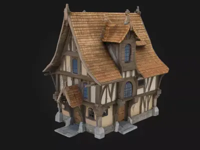 Medieval Cottage Model Timeless Charm of Rustic Living 3D model
