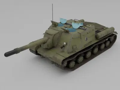 ISU-152 Heavy Assault Tank Low-poly 3D model