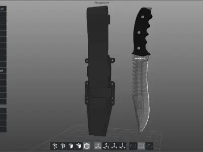 Knife with case 3D model