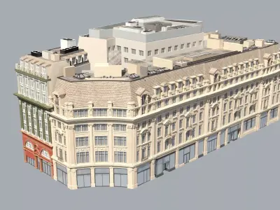 8 European style buildings 3D model