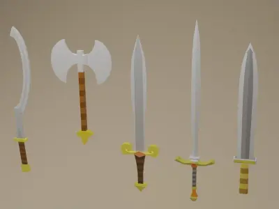 medieval-weapons viking axe Free low-poly 3D model