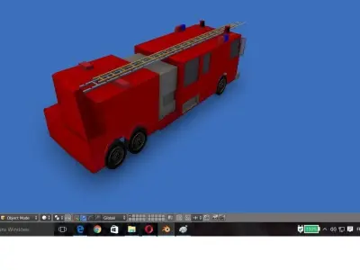  low poly Civil Protection Truck Free low-poly 3D model