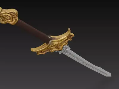 Aetherion Bladeward - Royal Celestial Longsword Low-poly 3D model