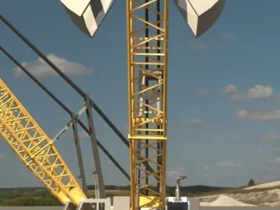 Rigged Crawler Crane Low-poly 3D model