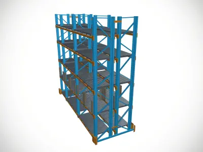 Industrial Storage Rack Warehouse 3D model