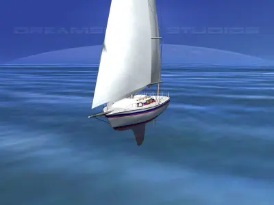 30 Foot Sailboat V03 3D model