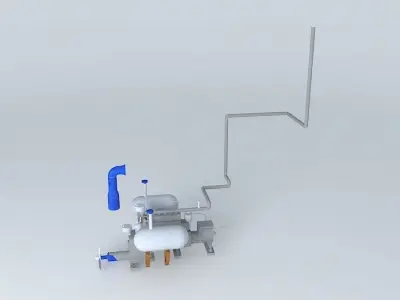 ARGONAUTIX marine details Diesel gearbox and propeller 3D model