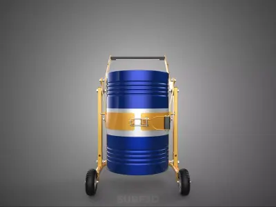 FUEL DRUM BARREL TROLLEY CART BARROW HAND TRUCK LIFTING HOLDER 3 3D model