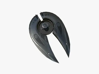 Alien Spaceship UFO I03 Dark Steel - Sci Fi Spacecraft Design Low-poly 3D model