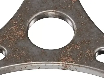 Rusty Crank Arm Bracket 3D model by akcad