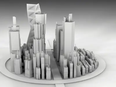 Sci Fi Cityscape Mega Pack Cyberpunk 57 Greeble Buildings Lot Free 3D model