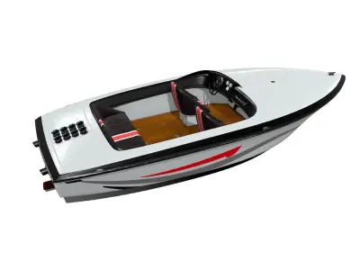 Speedboat Low-poly PBR Low-poly 3D model get