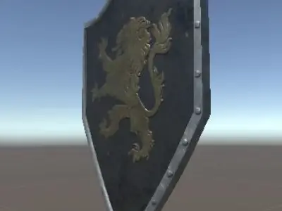 HeaterShield shield with lion Low-poly 3D model