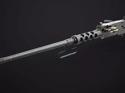 M2HB Browning Machine Gun Low-poly 3D model