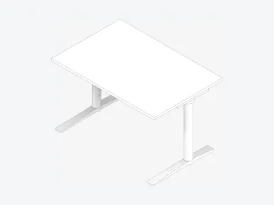 Desk - Rectangle - Simplicity - Single Low-poly 3D model