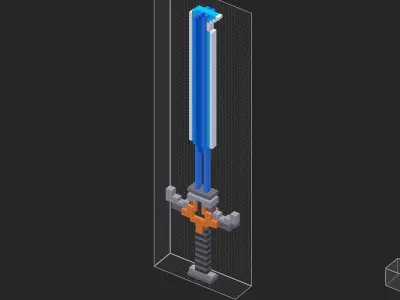 Sword created with voxel art 3D model