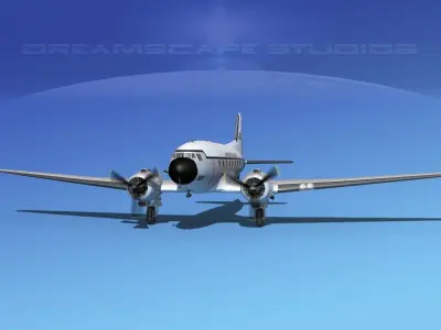 Douglas C-47 Dakota USAF V01 3D model