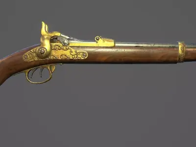 Pistol PBR Low-poly 3D model