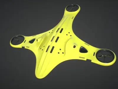 AK Drone Concept Low-poly 3D model