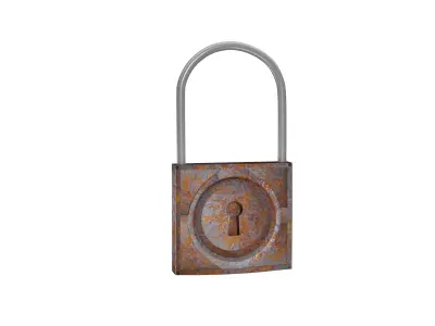  old rusty lock 3d model 3D model