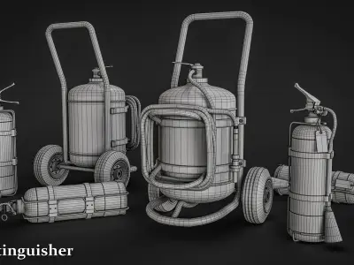 Fire extinguisher  Low-poly 3D model shop