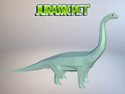 Brachiosaurus dinosaur Low-poly 3D model