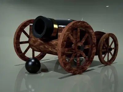 cannon Low-poly 3D model from CGTrader