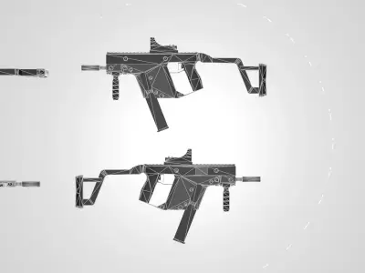 Low Poly Weapon Pack  Vertex Color  Color Palette Low-poly 3D model