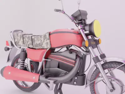 Honda CG 125 motorcycle Low-poly 3D model 3D model