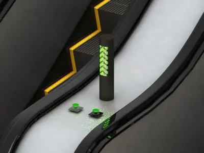 escalator 3D model purchase