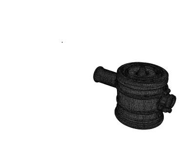 Steampunk Brass Leather Device Prop 3D model