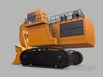 Industrial Vehicle Excavator2 Low-poly 3D model