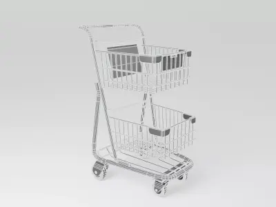 Grocery Cart Small Low-poly 3D model