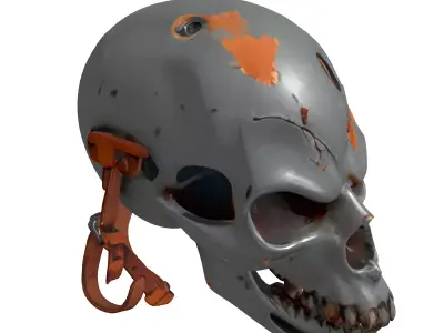 Rusty Metal Skull Mask Low-poly 3D model